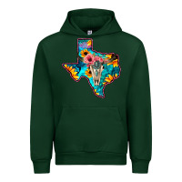 Forest Green Western Sunflower, Rose, Gemstsone, Turquoise Bull Skull Urban Hoodie - Bettercallsaul