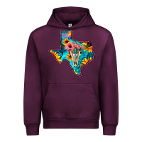 Mauve Wine Western Sunflower, Rose, Gemstsone, Turquoise Bull Skull Urban Hoodie - Bettercallsaul
