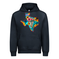 Navy Western Sunflower, Rose, Gemstsone, Turquoise Bull Skull Urban Hoodie - Bettercallsaul