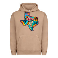 Pigment Burro Western Sunflower, Rose, Gemstsone, Turquoise Bull Skull Urban Hoodie - Bettercallsaul