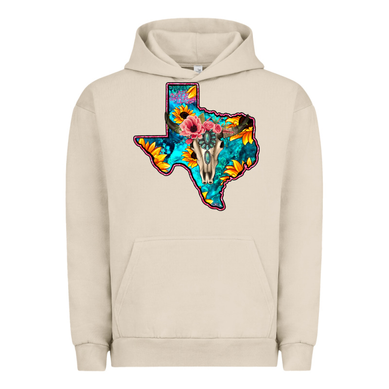 Western Sunflower, Rose, Gemstsone, Turquoise Bull Skull Urban Hoodie by Bettercallsaul | Teevron