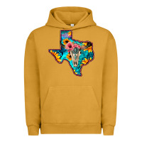 Pigment Peanut Butter Western Sunflower, Rose, Gemstsone, Turquoise Bull Skull Urban Hoodie - Bettercallsaul