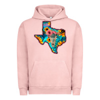Pigment Salmon Western Sunflower, Rose, Gemstsone, Turquoise Bull Skull Urban Hoodie - Bettercallsaul
