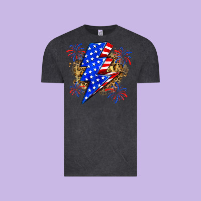 American Lightning Bolt Vintage Tee Designed By Zillion Design Studio
