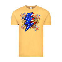 Vintage Mustard American lightning bolt Vintage Tee - Zillion Design Studio