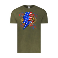 Vintage Olive American lightning bolt Vintage Tee - Zillion Design Studio