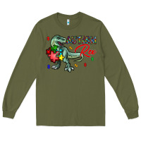 Army Green autism rex Long Sleeve Tee - CowhideDigitalArt