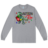 Heather Grey autism rex Long Sleeve Tee - CowhideDigitalArt