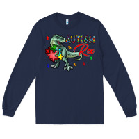Navy autism rex Long Sleeve Tee - CowhideDigitalArt
