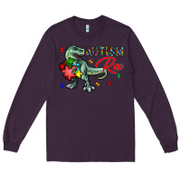 Plum autism rex Long Sleeve Tee - CowhideDigitalArt