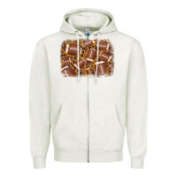 Oatmeal Heather american football background Zipper Hoodie - JahusDesignShop