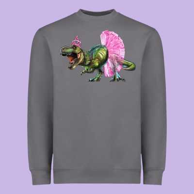 Heavyweight Sweatshirt Balerina T-Rex Dinosaur With Tutu
