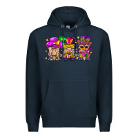 Navy Mardi Gras Gnomies Cakes Flowers And Balloon Premium Hoodie - BundleAndBundleShop