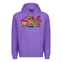 Purple Mardi Gras Gnomies Cakes Flowers And Balloon Premium Hoodie - BundleAndBundleShop