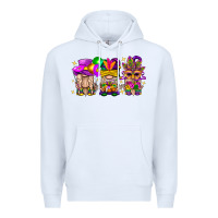 White Mardi Gras Gnomies Cakes Flowers And Balloon Premium Hoodie - BundleAndBundleShop