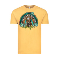 Vintage Mustard turquoise gemstones brown baby cow  rainbow Vintage Tee - BarkalooDesign