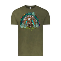 Vintage Olive turquoise gemstones brown baby cow  rainbow Vintage Tee - BarkalooDesign