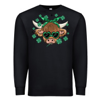 Black st patrick's day cow Premium Sweatshirt - MaliasSmallBusiness
