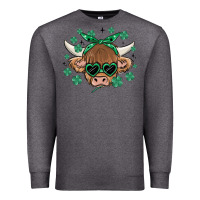 Charcoal Heather st patrick's day cow Premium Sweatshirt - MaliasSmallBusiness