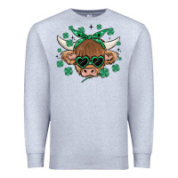 Heather Grey st patrick's day cow Premium Sweatshirt - MaliasSmallBusiness