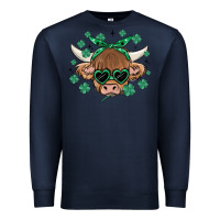 Navy st patrick's day cow Premium Sweatshirt - MaliasSmallBusiness