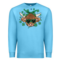 Ocean Blue st patrick's day cow Premium Sweatshirt - MaliasSmallBusiness