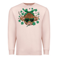 Pale Pink st patrick's day cow Premium Sweatshirt - MaliasSmallBusiness