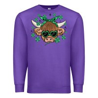 Purple st patrick's day cow Premium Sweatshirt - MaliasSmallBusiness