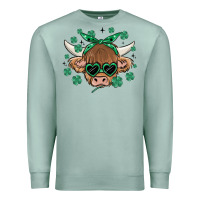 Seafoam st patrick's day cow Premium Sweatshirt - MaliasSmallBusiness