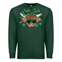 Sports Green st patrick's day cow Premium Sweatshirt - MaliasSmallBusiness