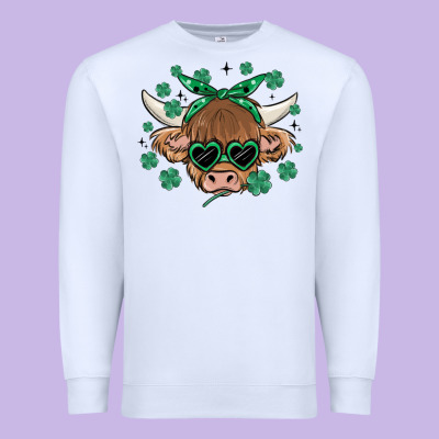 St Patrick's Day Cow Premium Sweatshirt Designed By Maliassmallbusiness
