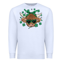 White st patrick's day cow Premium Sweatshirt - MaliasSmallBusiness