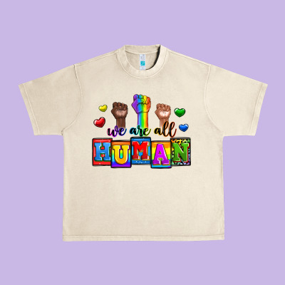 We Are All Human Urban Heavy Tee Designed By Zillion Design Studio