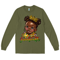 Army Green juneteenth black girl Long Sleeve Tee - HRA Design Shop
