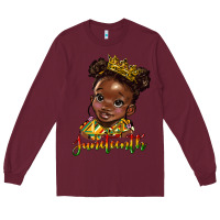 Burgundy juneteenth black girl Long Sleeve Tee - HRA Design Shop
