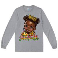 Heather Grey juneteenth black girl Long Sleeve Tee - HRA Design Shop
