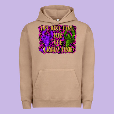 Mardi Gras I'm Just Here For The Craw Fish With Lobster Urban Hoodie Designed By Ranaportraitstore