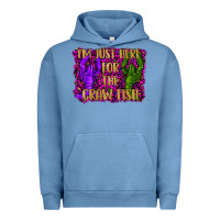 Pigment Pebble Blue mardi gras i'm just here for the craw fish with lobster Urban Hoodie - RanaPortraitStore
