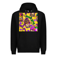 Black Mardi gras gnomies seamless pattern Premium Hoodie - BundleAndBundleShop