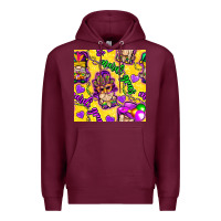 Burgundy Mardi gras gnomies seamless pattern Premium Hoodie - BundleAndBundleShop