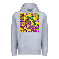 Heather Grey Mardi gras gnomies seamless pattern Premium Hoodie - BundleAndBundleShop