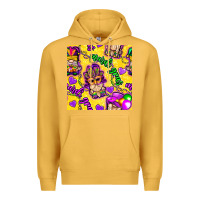 Mustard Mardi gras gnomies seamless pattern Premium Hoodie - BundleAndBundleShop