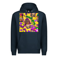 Navy Mardi gras gnomies seamless pattern Premium Hoodie - BundleAndBundleShop