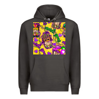 Smoke Mardi gras gnomies seamless pattern Premium Hoodie - BundleAndBundleShop