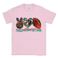 Bubblegum Pink peace love football Classic Tee - CowhideDigitalArt