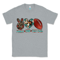 Heather Grey peace love football Classic Tee - CowhideDigitalArt