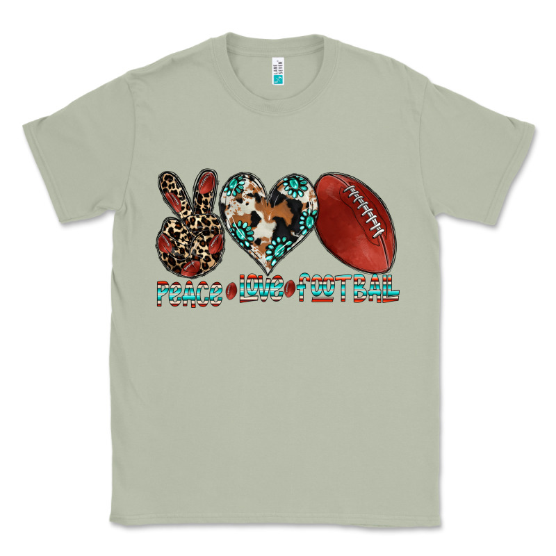Peace Love Football Classic Tee by CowhideDigitalArt | Teevron