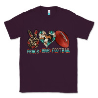 Plum peace love football Classic Tee - CowhideDigitalArt