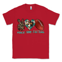 Red peace love football Classic Tee - CowhideDigitalArt