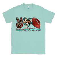 Seafoam peace love football Classic Tee - CowhideDigitalArt